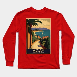 1928 FRANCE Agay French Riviera Vintage travel poster Long Sleeve T-Shirt